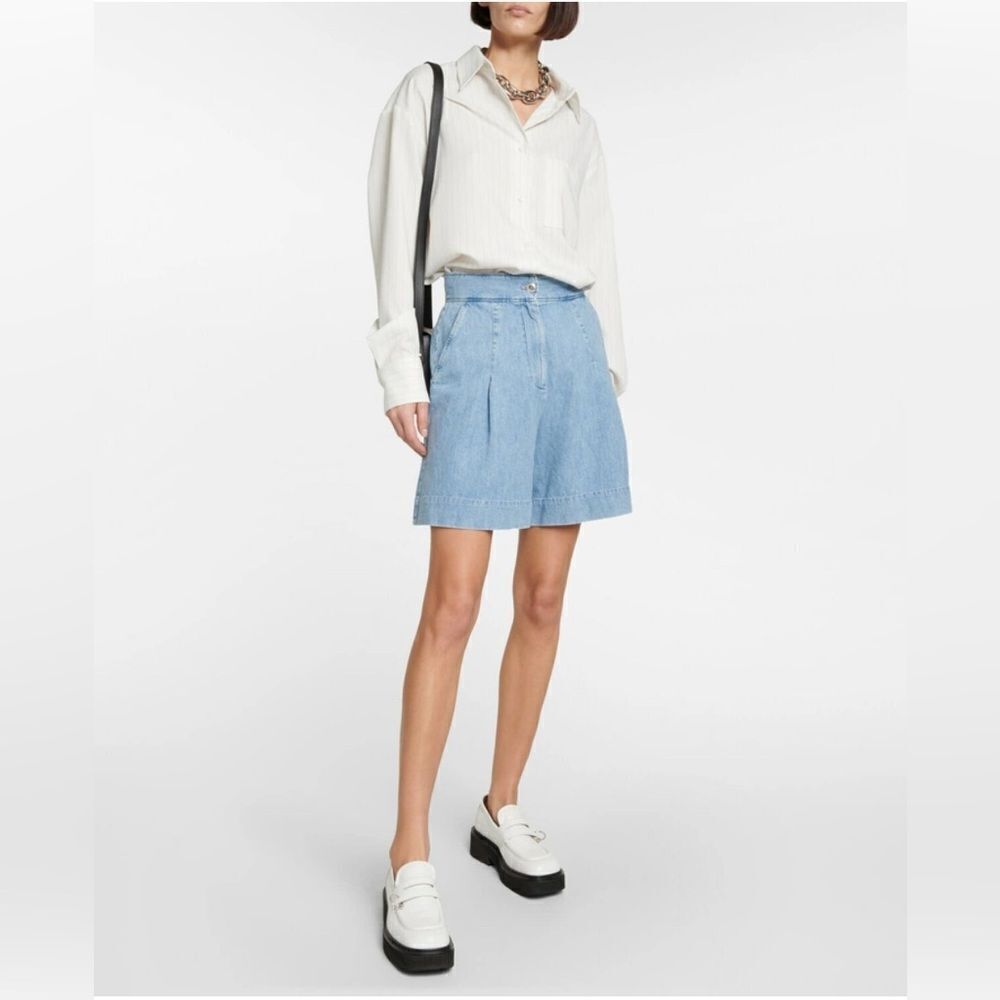 A.P.C Dayana 100% Cotton High Waisted Denim Short Washed Indigo Women's 36/4 NWT - Picture 5 of 13